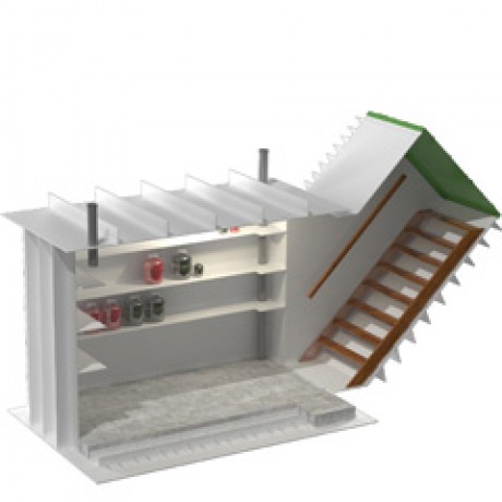 Погреб прямоугольный, боковой вход-45 град. 2000х1500х2000